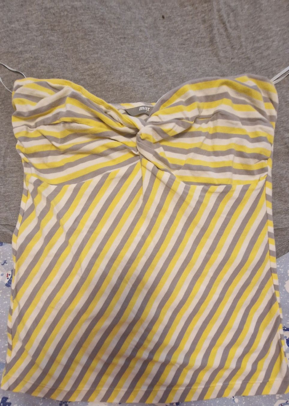 Tops: Strapless top for summer , yellow grey – Gebraucht aus Zürich von yam_rct6
