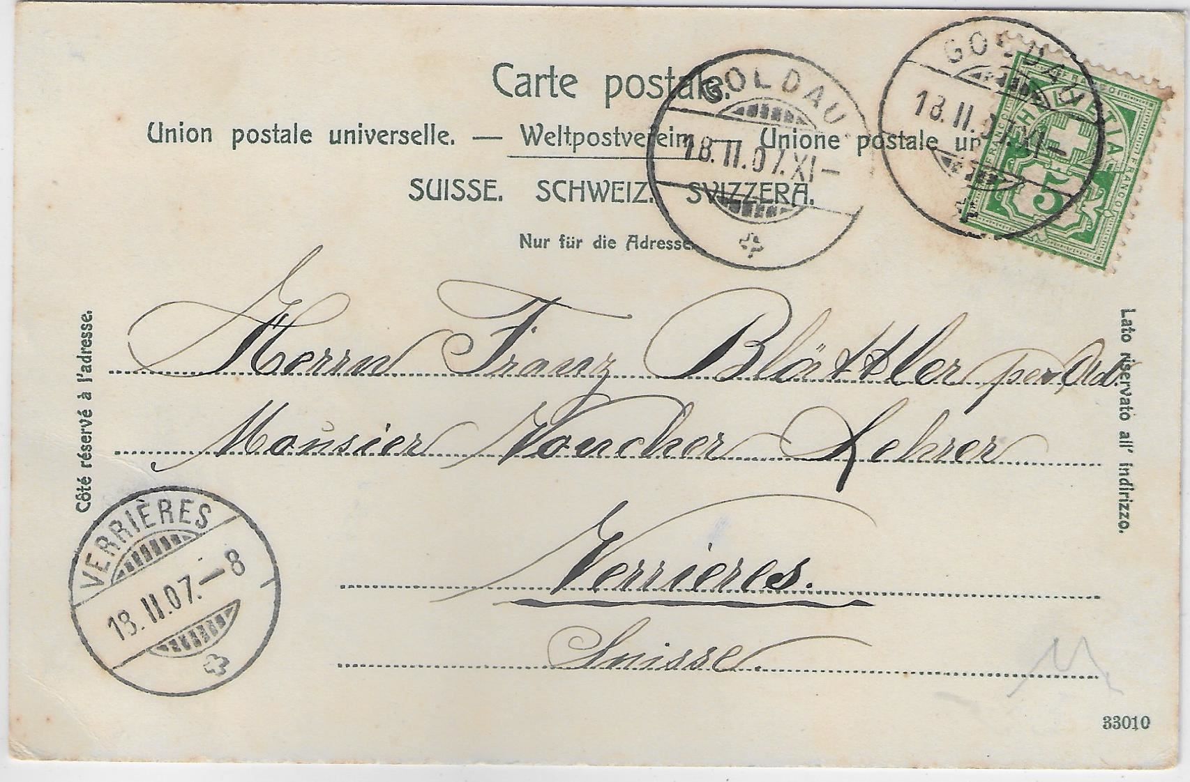 Cartoline postali: Goldau - Bahnhof - Guggenheim Litho – Usato da Ettingen venduto da Kartenplanet 1