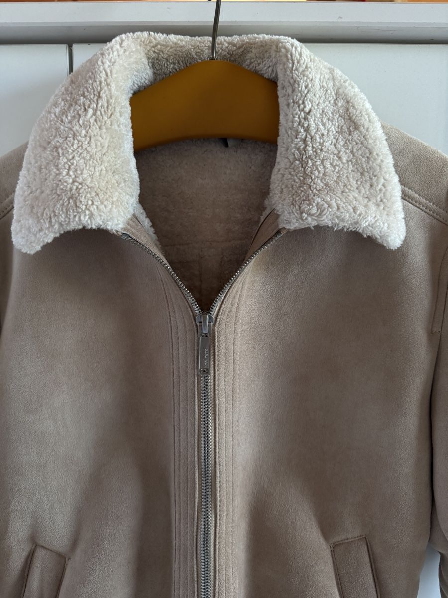 Zara Giacche: Herren Jacke Lammfellimitat braun Grösse M – Usato da Basel venduto da Moehrli01 2