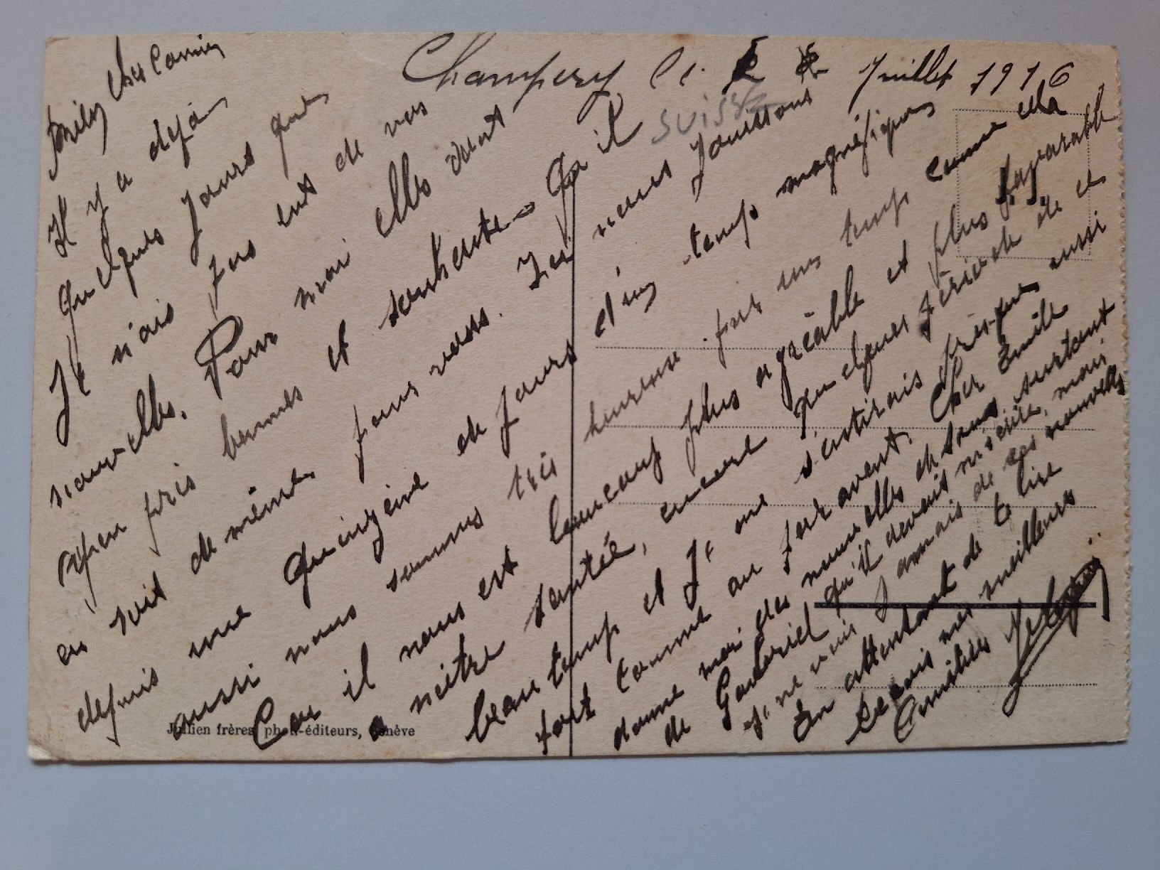 Cartoline postali: Champery, Chemin du Col de Coux et la Croix de Culet – Usato da Sargans venduto da nicsam1815 1
