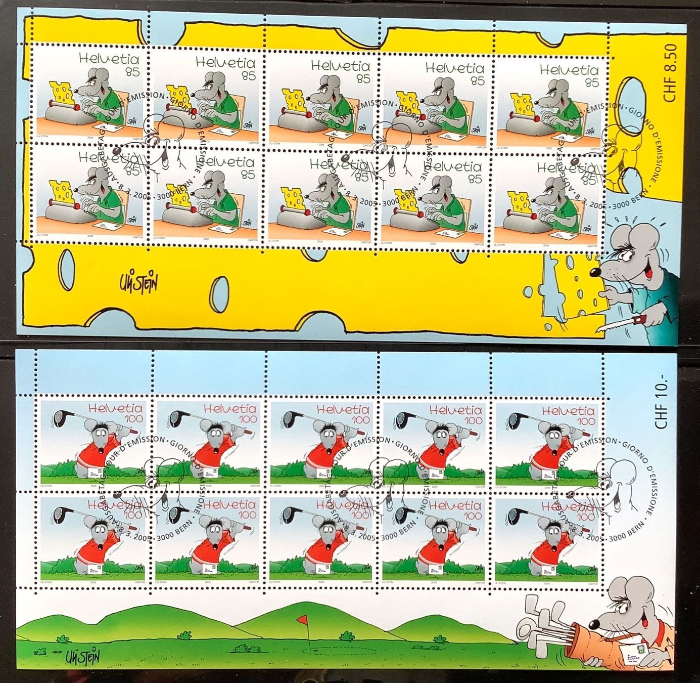 Tutti i francobolli: CH 2005 - Comics Ueli Stein - Kleinbogen Satz ET – Nuovo (secondo la descrizione) da Liestal venduto da Pep3