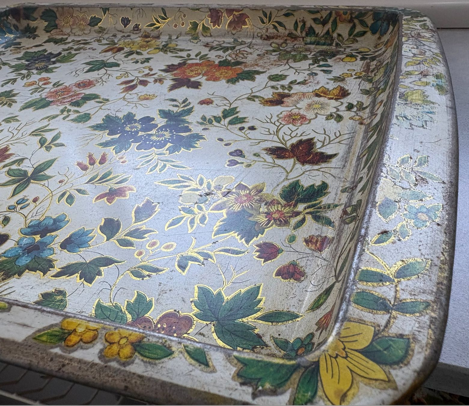 Servierplatten: Vintage Daher Serviertablet mit Blumenmuster, England – Gebraucht aus Regensdorf von Nessi1974 3