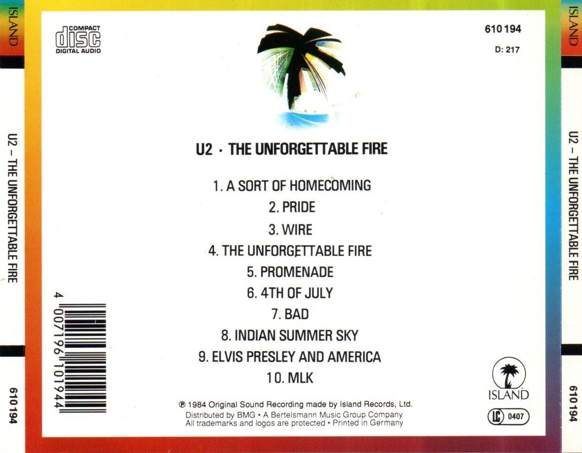 CD: U2 - THE UNFORGETTALBE FIRE - 1984 – Usato da Greifensee venduto da scharmant 1