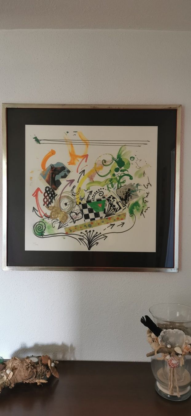 Grafiken & Lithographien: Jean Tinguely, Lithographie, Pferderennen – Gebraucht aus Udligenswil von Quarz2002
