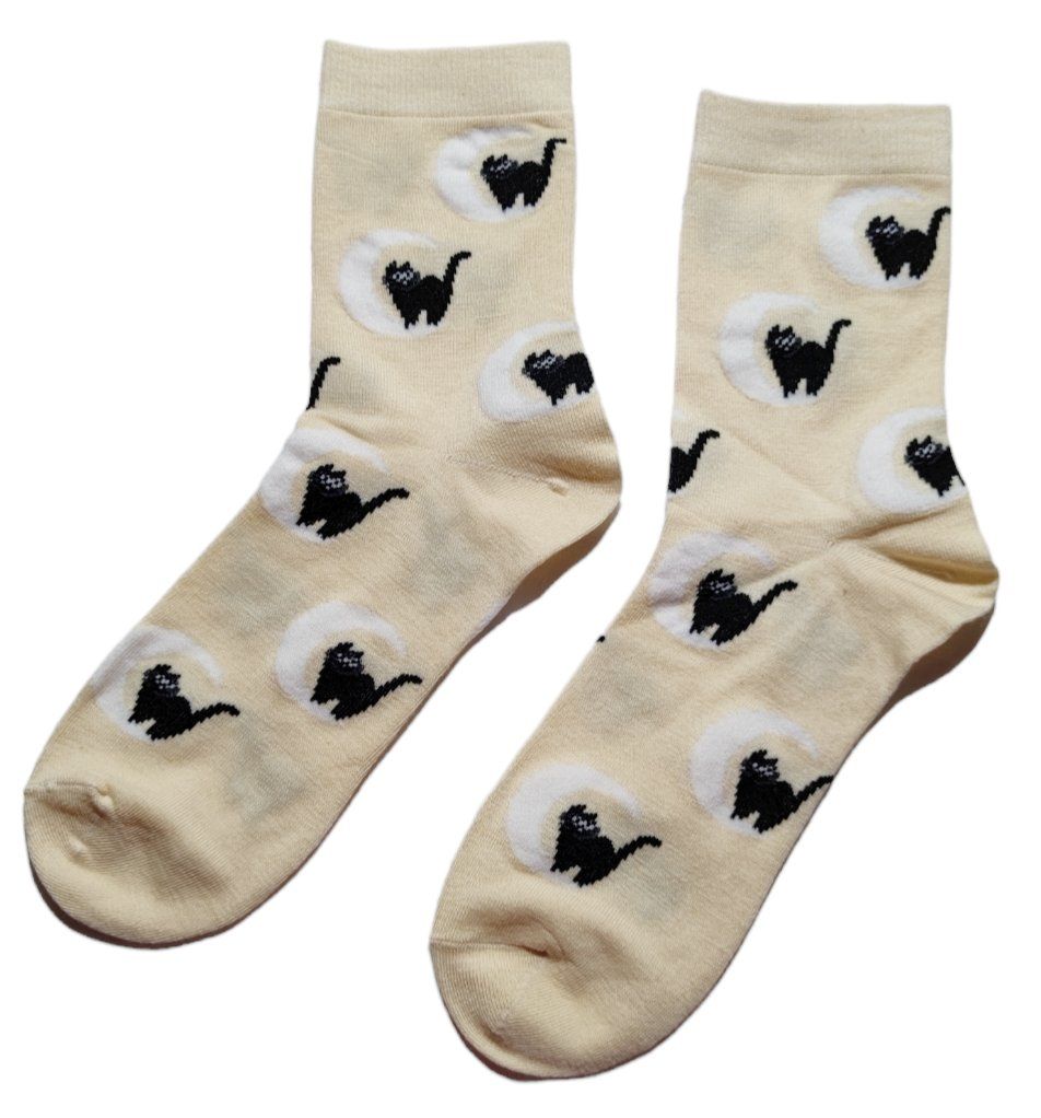 Calze: Socken Katzen/Mond/Cats/Moon – Nuovo e nell'imballaggio originale da Zürich venduto da amysmith 1