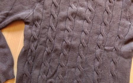 Strickpullover braun mit Zopfmuster / nie getragen