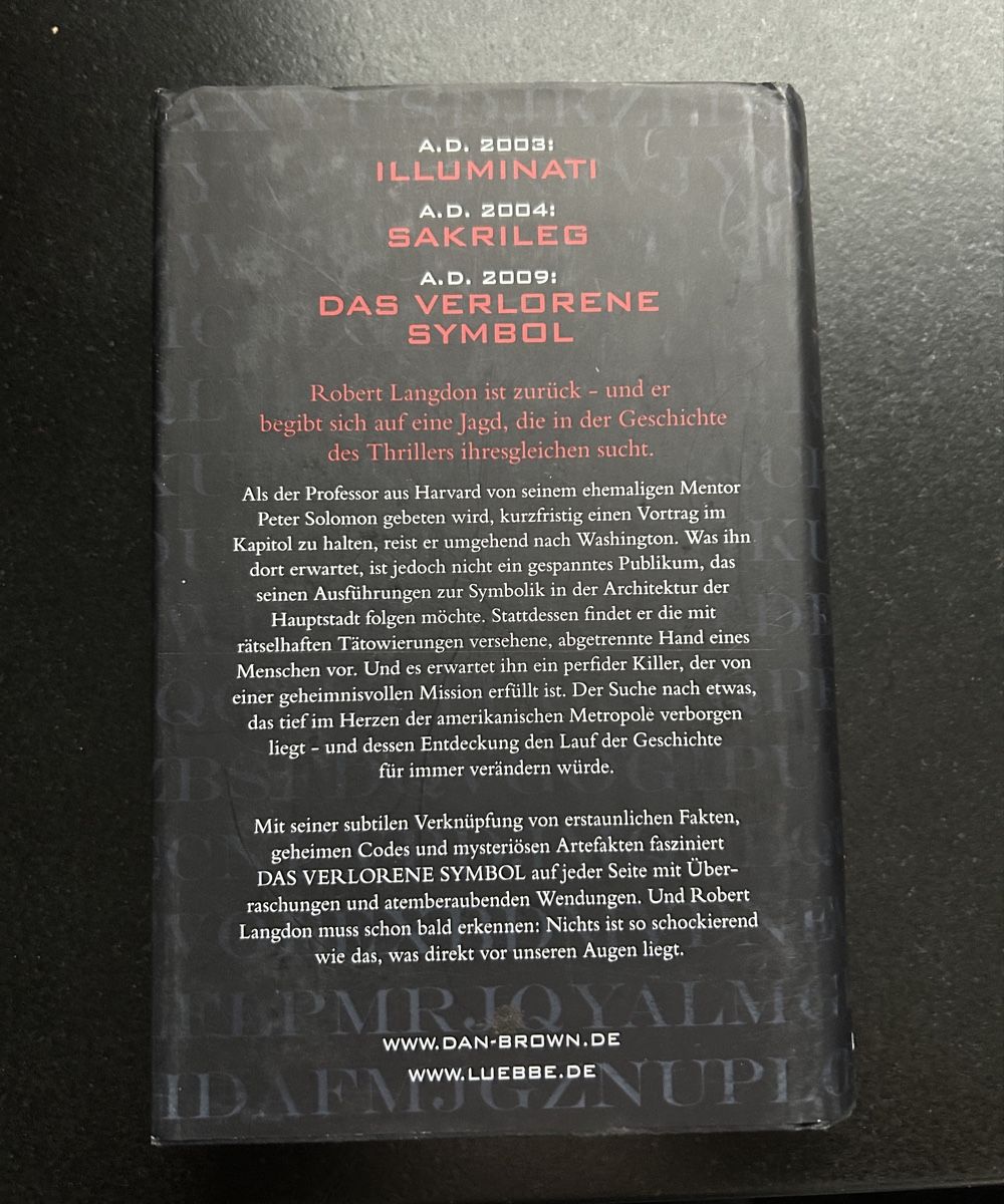 Libri: Dan Brown - Das verlorene Symol Top Thriller! – Usato da Brislach venduto da gre_t5pb 2
