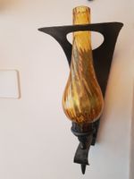 Aussen-Wandlampe gelbliches Glas - Metall