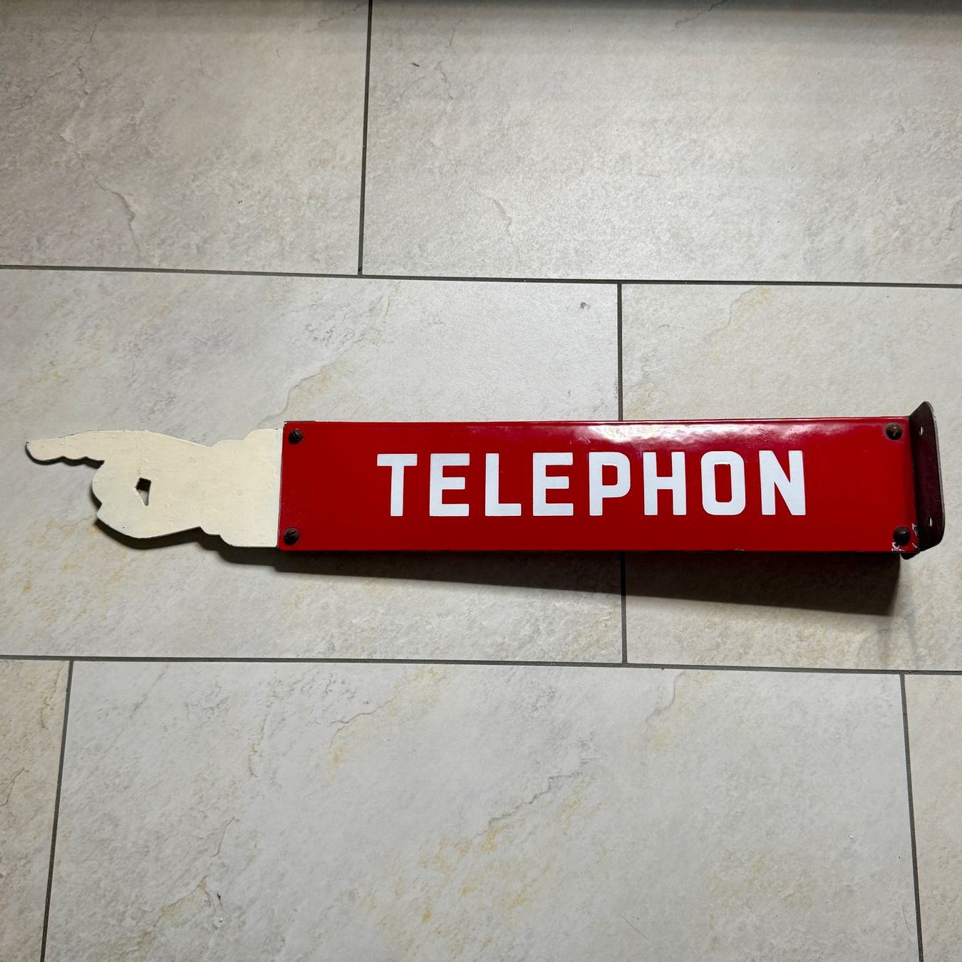 Schilder: Altes Doppelseitiges Emailschild Telephon PTT – Gebraucht aus Ueberstorf von Brocandi 1