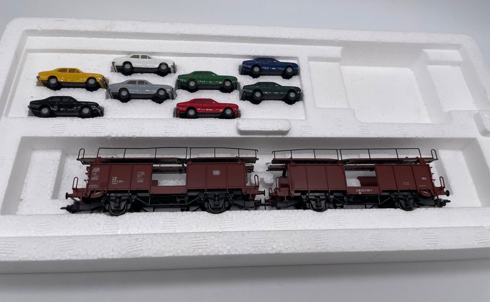 Rare marklin ho n°4612 wagon porte voiture transport automobile db 869 160, en metal - Collection