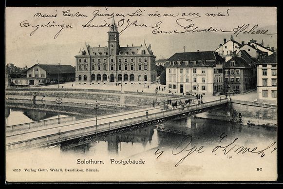 Cartoline postali: AK Solothurn, Postgebäude – Usato da Berlin venduto da bartko-reher