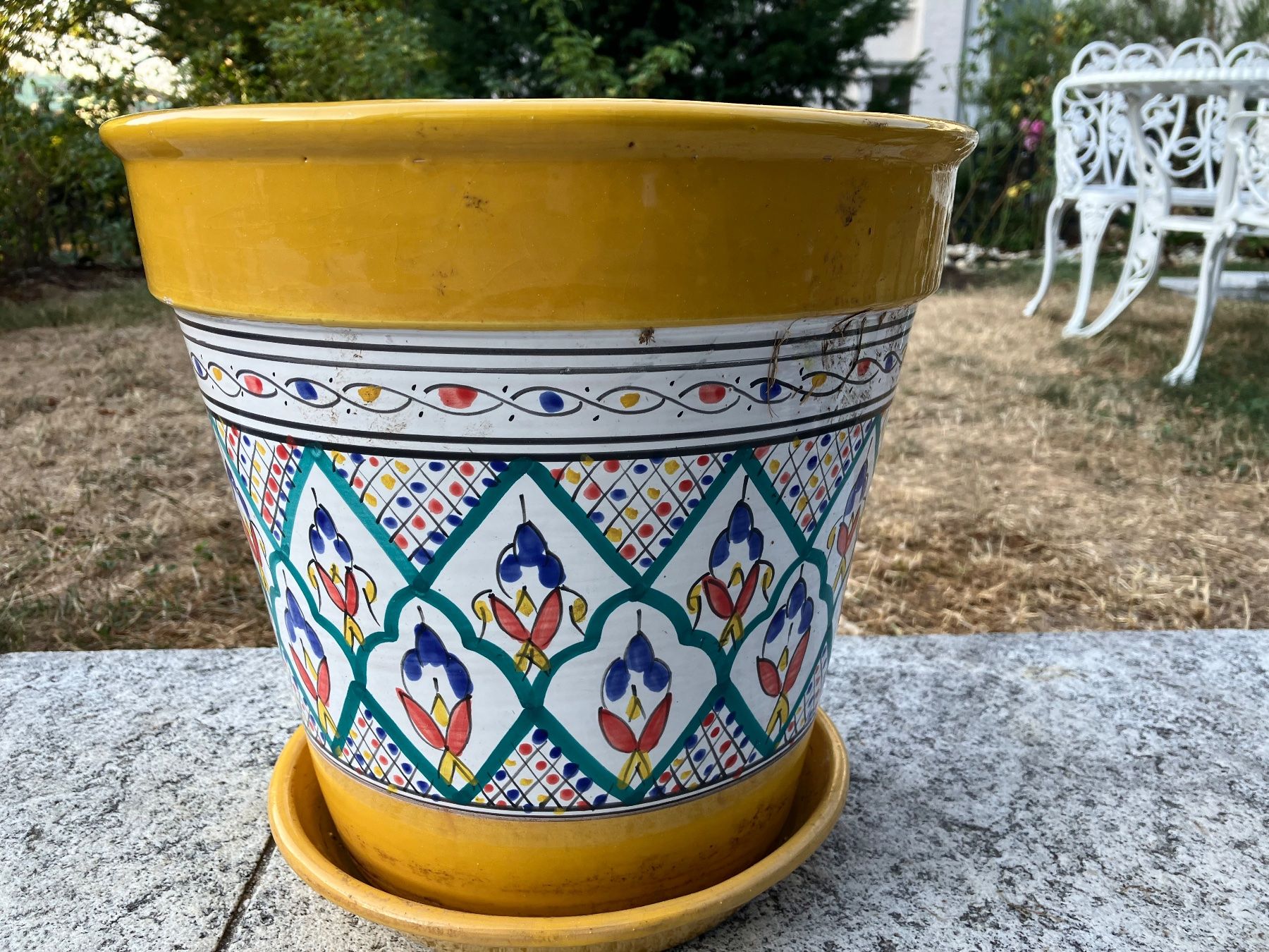Pots de fleurs: Wunderschöner handbemalter Blumentopf, 30 cm – D'occasion à Ostermundigen par bea_pjw9