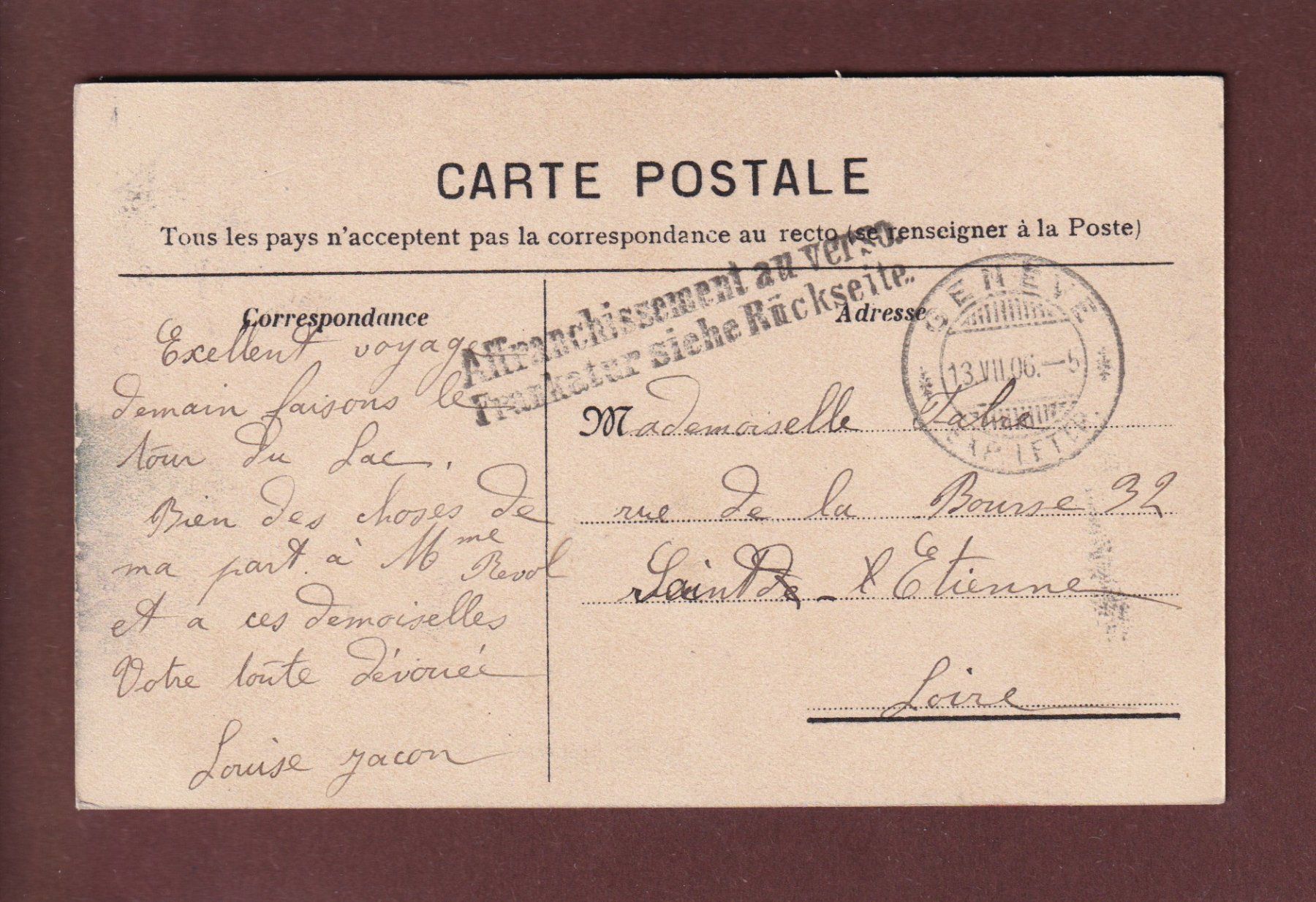 Cartoline postali: GENEVE - Jardin anglais - 1906 – Usato da Pully venduto da nicecards 1