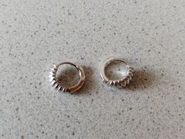 2 Creolen Ohrhänger 925 Silber 1,1g