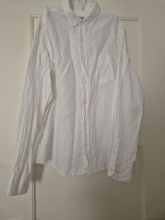 Herren / Damen Leinenhemd Massimo Dutti weiss Grösse L