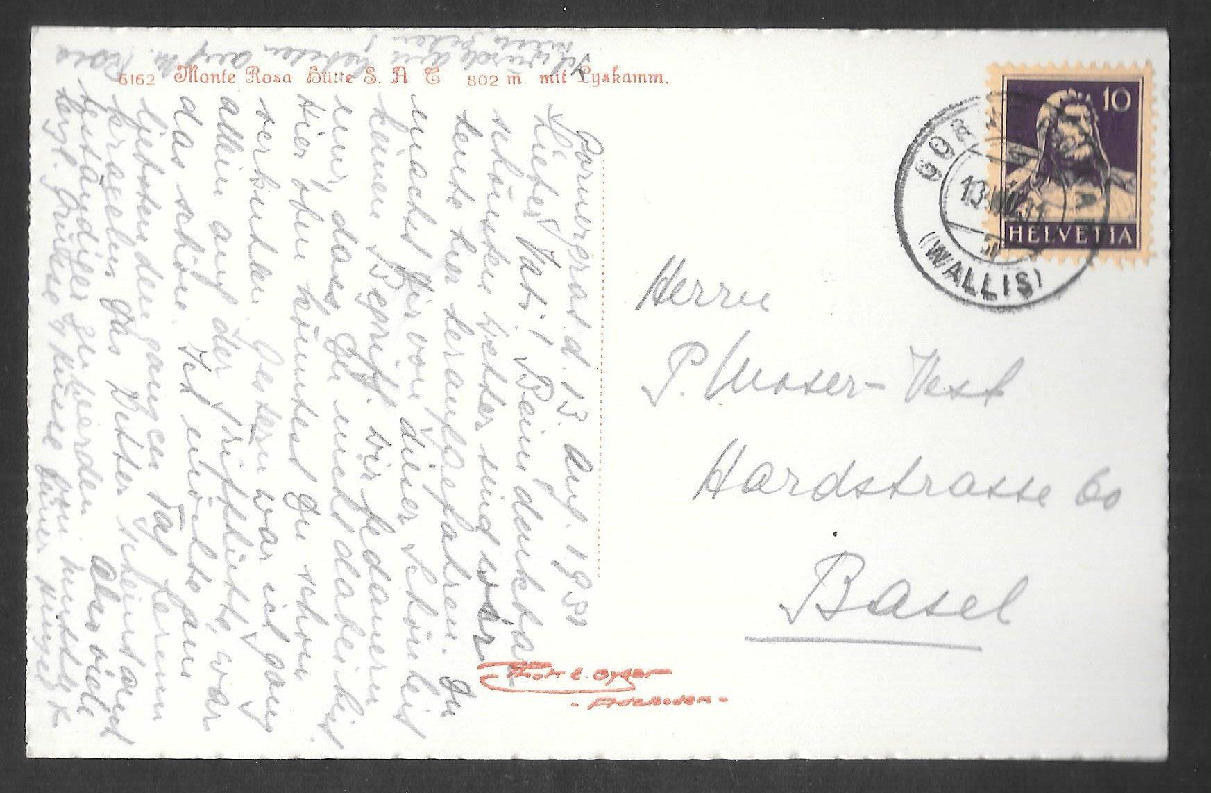 Cartoline postali: Zermatt Monte Rosa Hütte S.A.C. – Usato da Olten venduto da clotaldi 1
