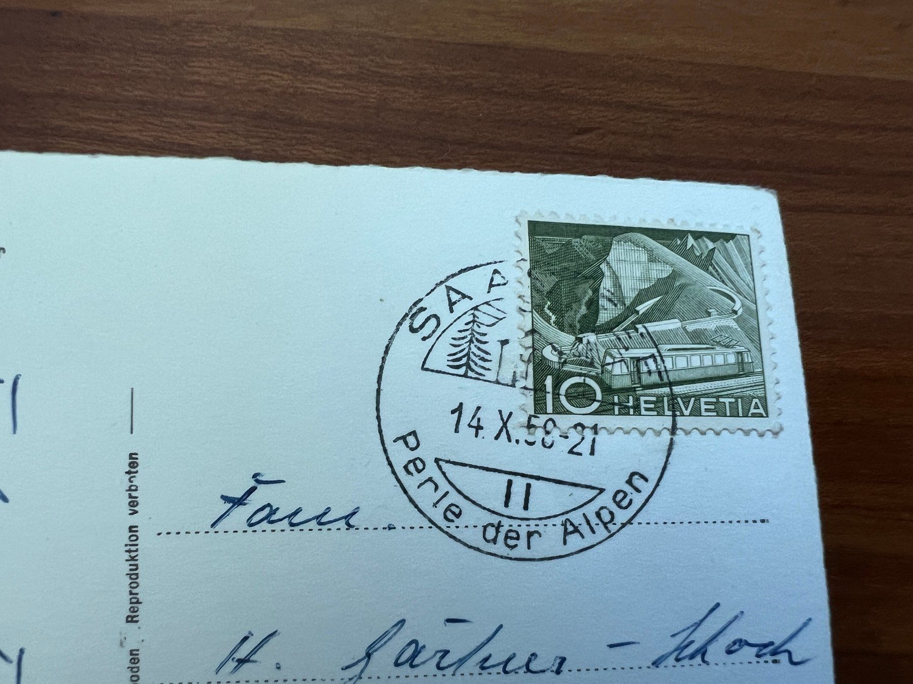 Cartoline postali: AK   1958 Saas-Fee   (G2382) – Usato da Hinwil venduto da Sidi4 1