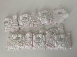 Applikation Blumenmuster Weiss Rosa 2Stück á 10cm 2.30m