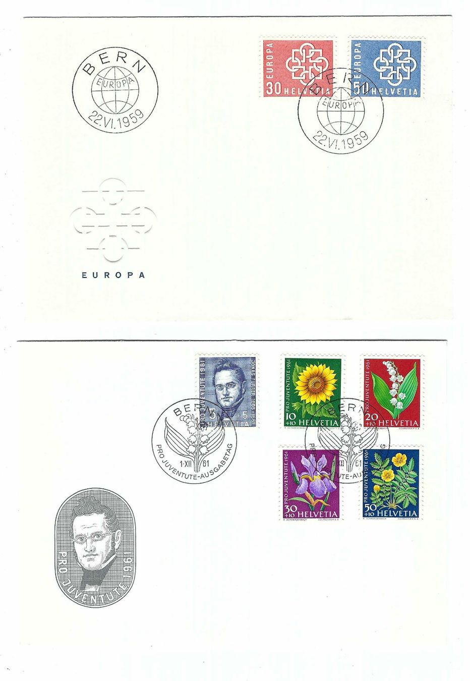 Alle Briefmarken: 6 FDC 1956 - 1963 ci – Gebraucht aus Aarau von fussball-fussball