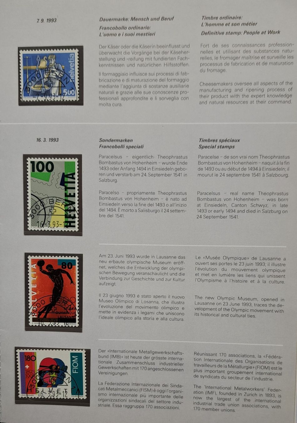 Tutti i francobolli: Jahrbuch 1993 mit Einzelmarken – Nuovo (secondo la descrizione) da Mollis venduto da serik57 2