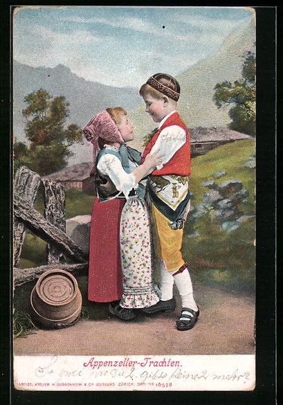 Cartoline postali: AK Kinder in Appenzeller-Trachten – Usato da Berlin venduto da bartko-reher