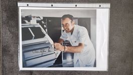Christopher Lee, Original Autogramm auf Grossfoto in Farbe