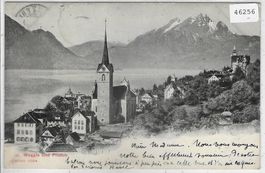 Weggis - Dorfpartie mit Kirche