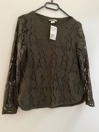 Spitzenshirt OLIV NEU