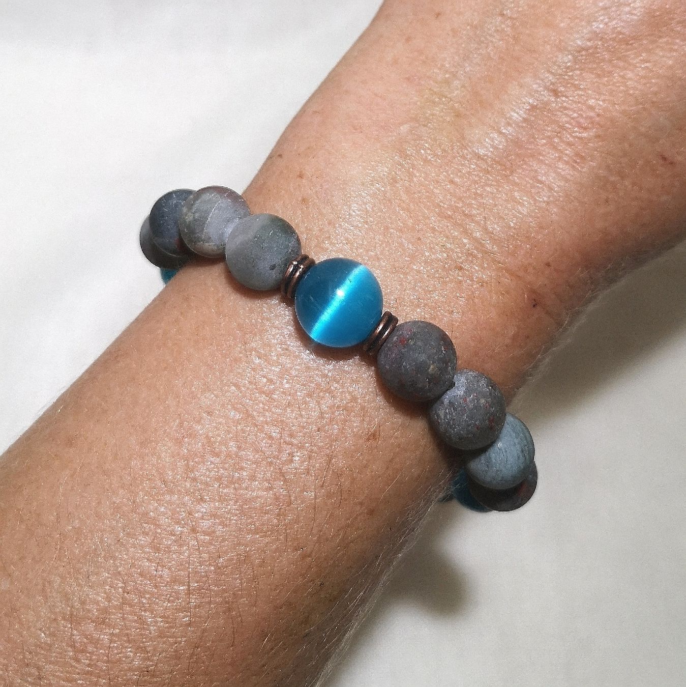 Bracciali & Braccialetti: Blutstein Armk. mit Glasperlen - Spendenaktion – Nuovo (secondo la descrizione) da Unterkulm venduto da Nachtigall 1