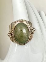Vintage Boho Ethno Statement-Ring XL Aventurin-Cabochon G 58