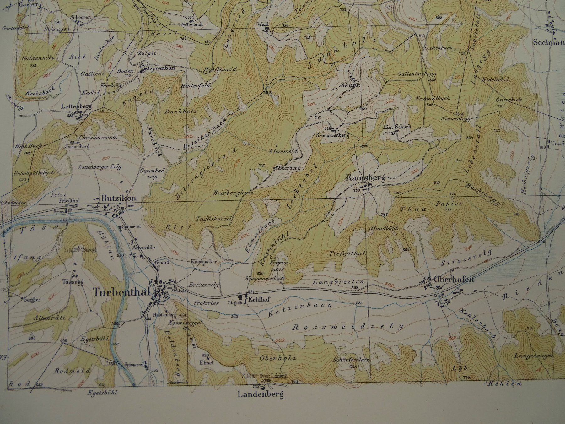 Cartine & Atlanti: ELGG, RAMSBERG, ESCHLIKON, DÄNIKON – Usato da Grüningen venduto da Kartensammler 8