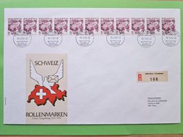 1978 FDC Grosscouvert Rollenmarke 11er-Streifen