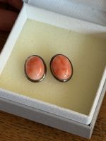 Orecchini vintage  in argento 925 con corallo rosa
