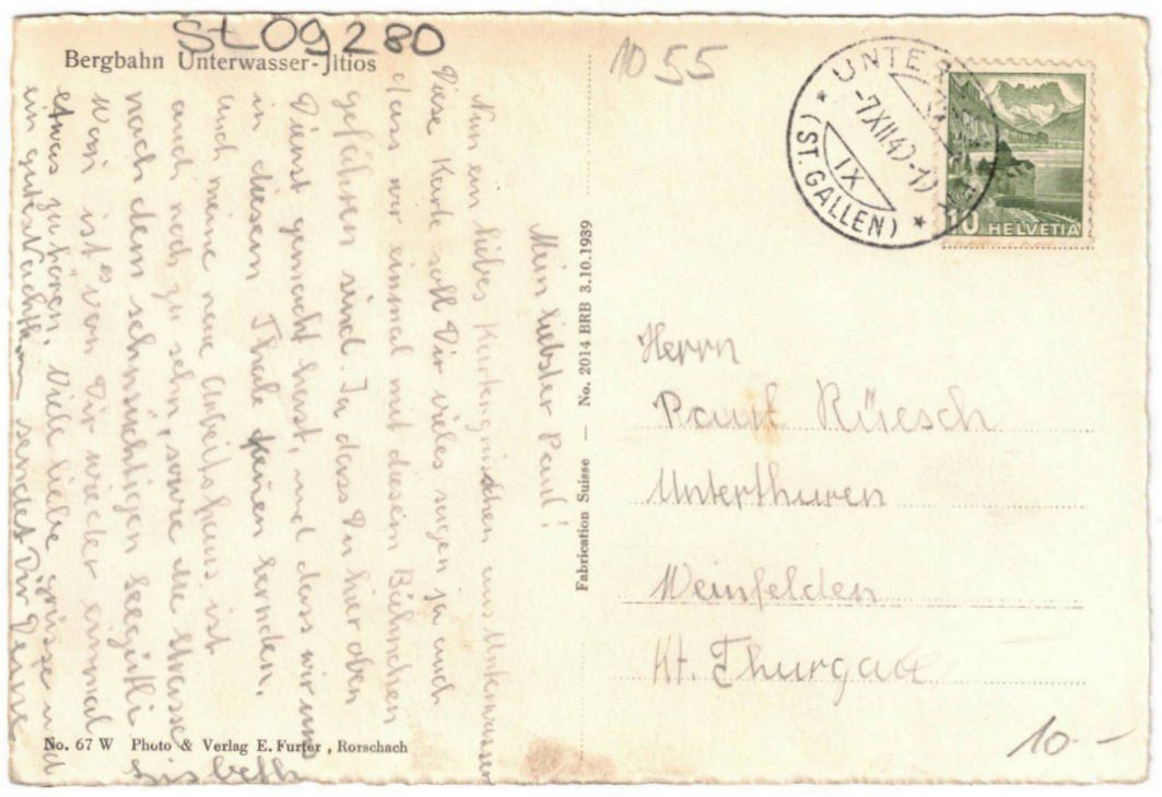 Cartoline postali: Unterwasser - Standseilbahn Iltios – Usato da Binningen venduto da Mountainrider 1