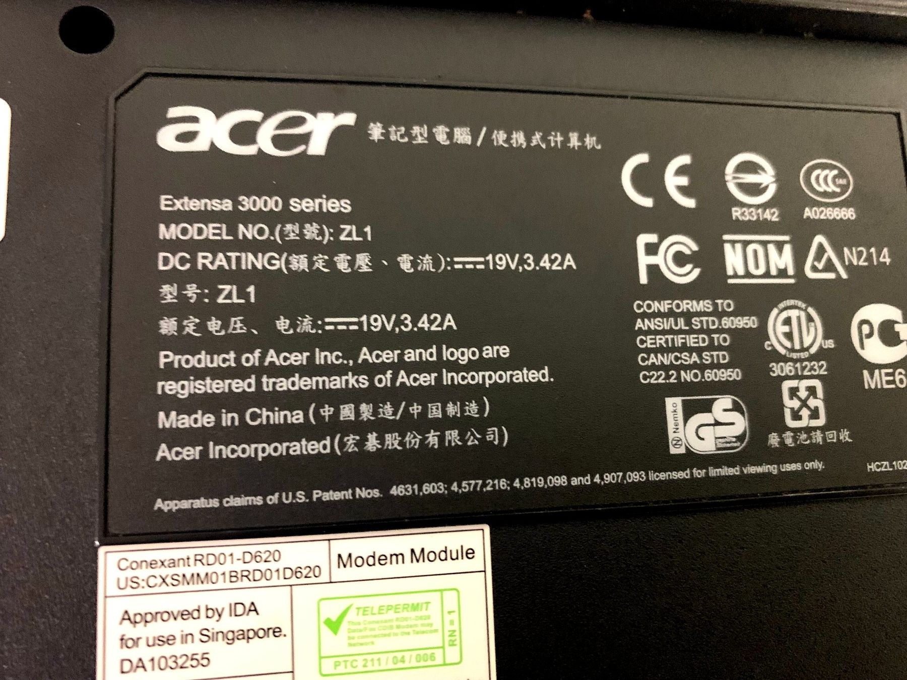 Acer Notebook: Vintage Acer Extenza 3000 series – Difettoso da Emmen venduto da newdeal1970 6