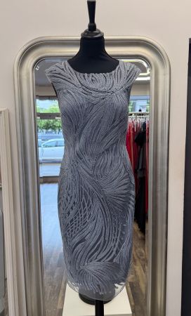 Elegantes Spitzenkleid Graublau - Größe 36!