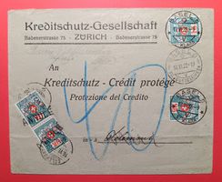 Schweiz, Portomarken auf Brief Basel - Delémont 1922, Retour