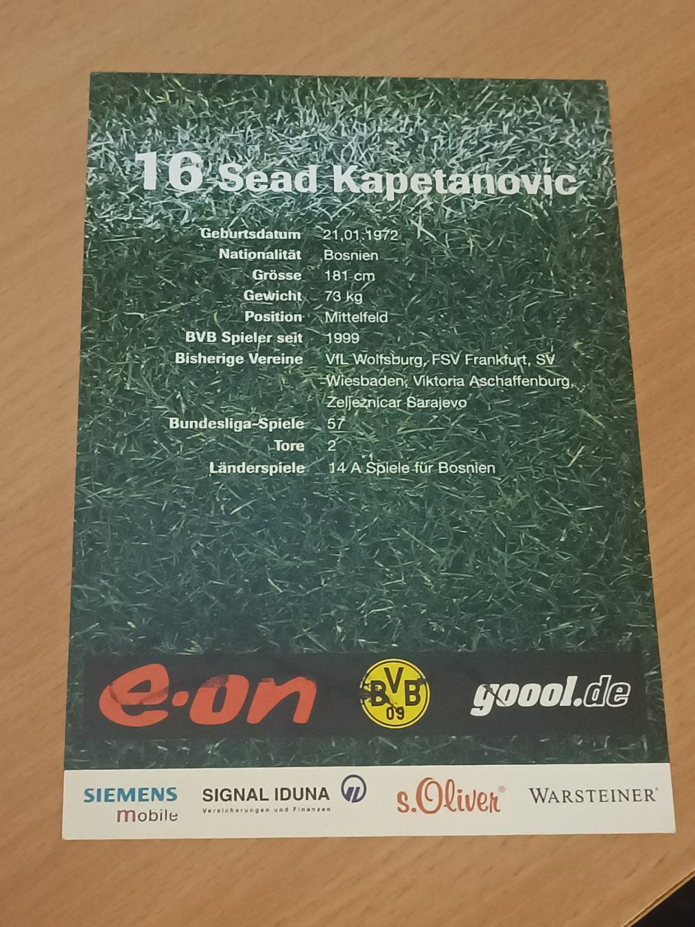 Autographes: Sead Kapetanovic - BVB Borussia Dortmund - handsigniert – D'occasion à Menziken par Artographs 1