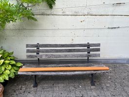 Gartenbank Holz Gusseisen Fuss  gebraucht