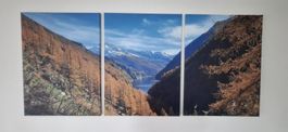 Wandbild Bergsee, 3-teilig, Top Zustand