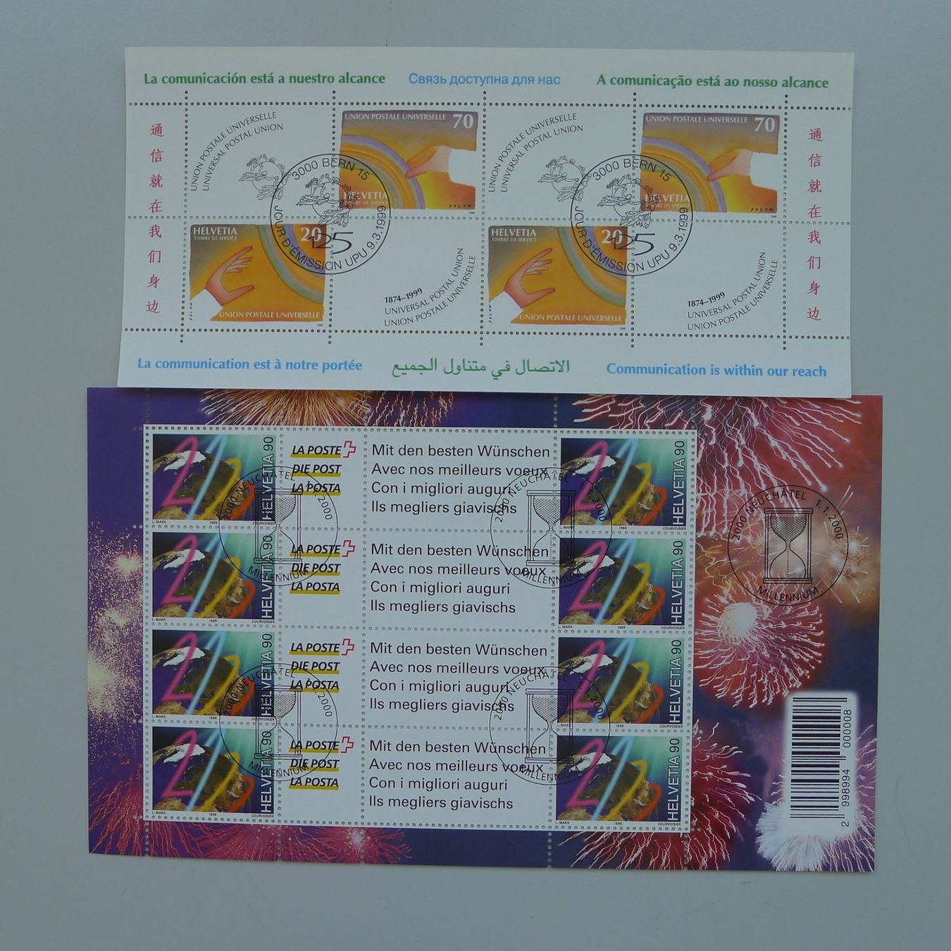Tutti i francobolli: 1982-2001, 11 gestempelt + 9 ** Kleinbogen FW: 38.- – Usato da Sursee venduto da Luzernerraute 6