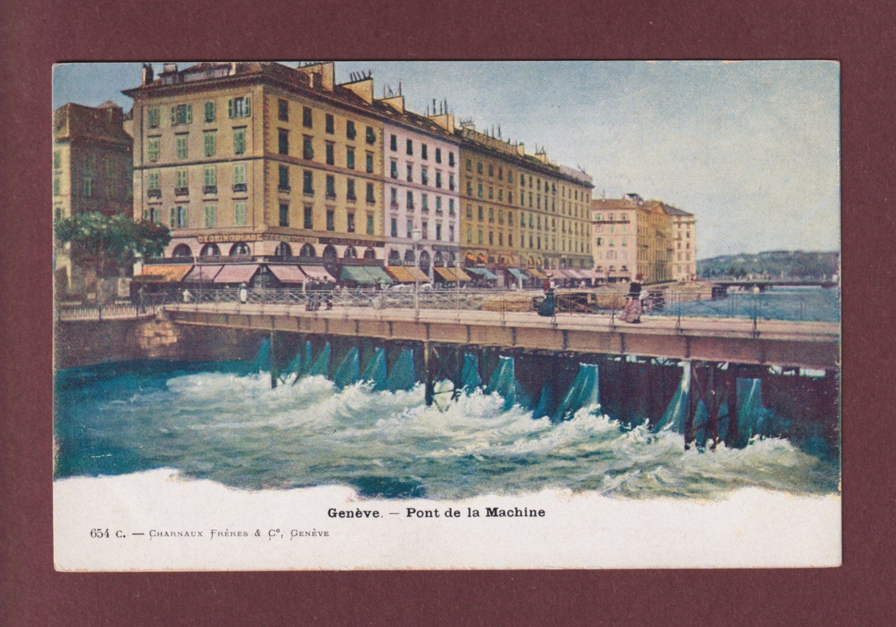 Cartoline postali: GENEVE - Pont de la machine – Usato da Pully venduto da nicecards