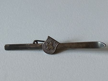 Anstecknadel Schweiz Wappen auf einem Ski - alt - Vintage