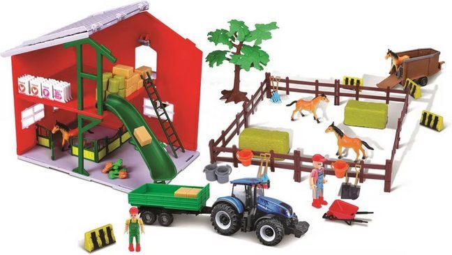 Giocattoli: Bburago Pferdestall mit Traktor / Spielset – Nuovo e nell'imballaggio originale da Oensingen venduto da Liquidations-Shop 2