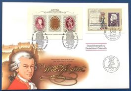 1991 Österreich- Deutschland FDC Mozart Grossbrief