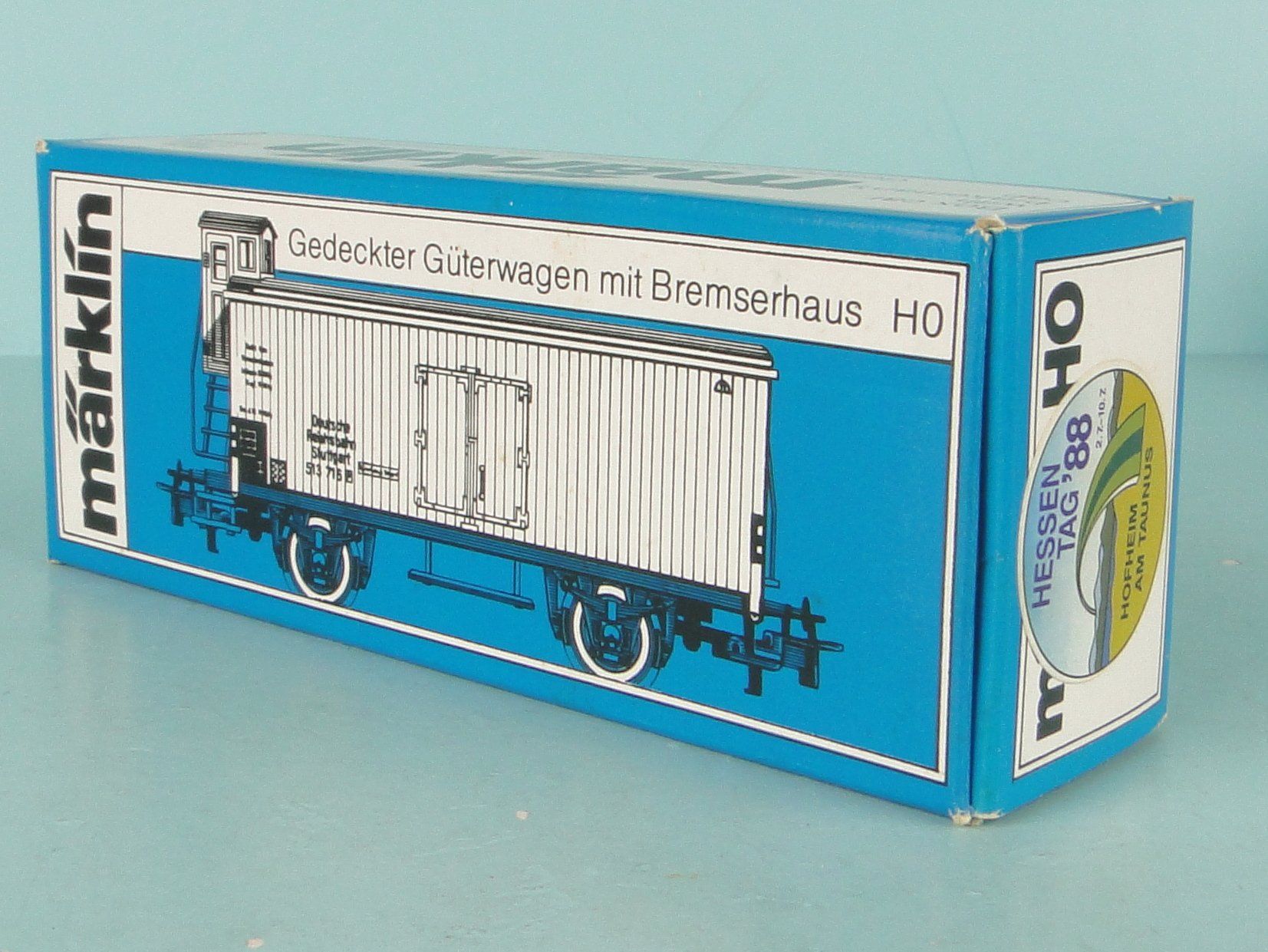 Märklin Modellini di ferrovie: Märklin "Hessen Tag" Gedeckter Güterwagen – Usato da Bülach venduto da cann11 2