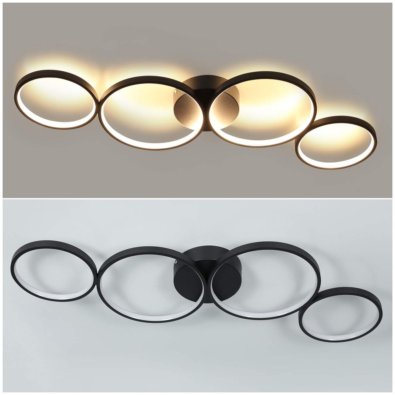 Lampadari & plafoniere: LED Deckenleuchte Deckenlampe Designlampe 4 Ringe 37W 3000K – Nuovo e nell'imballaggio originale da Basel venduto da EchoPeak 8