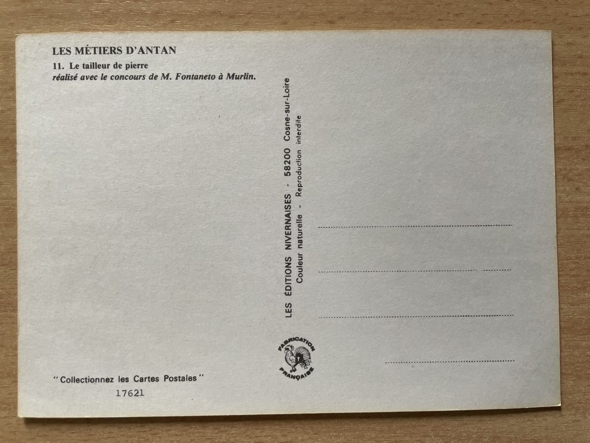 Ansichtskarten: Alte Postkarte - Le tailleur de pierre, der Steinmetz Berufe – Gebraucht aus Neuhausen am Rheinfall von Arielle55 1
