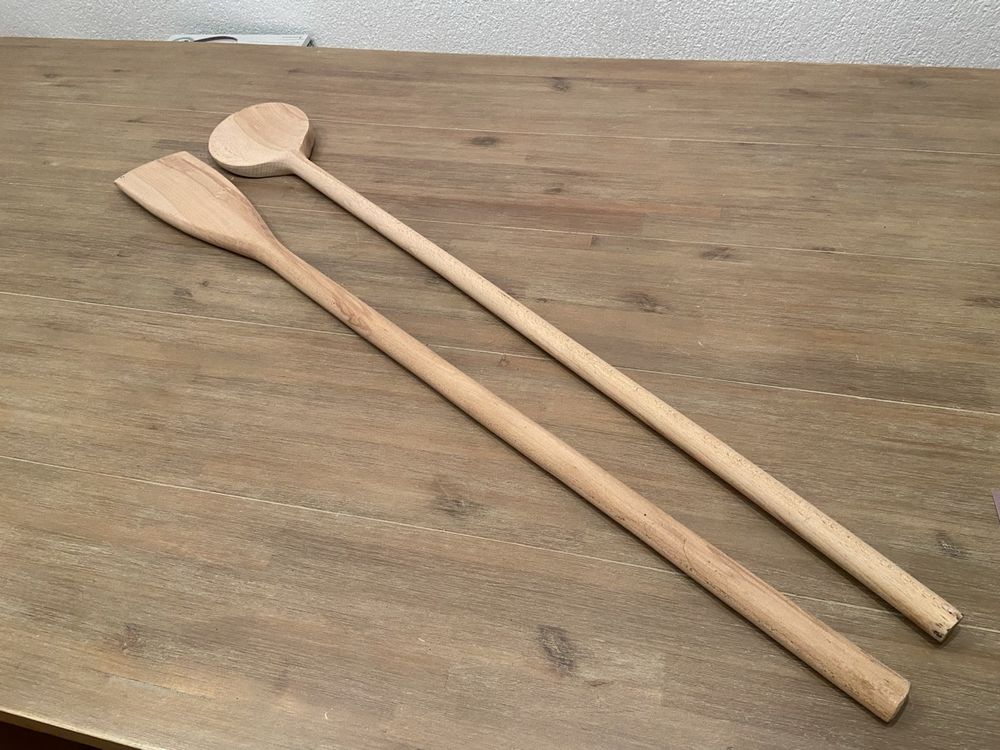 Holz-Kochspatel Mit Langem Griff (39 Cm) – Flacher Rührlöffel Zum Braten, Rühren & Servieren
