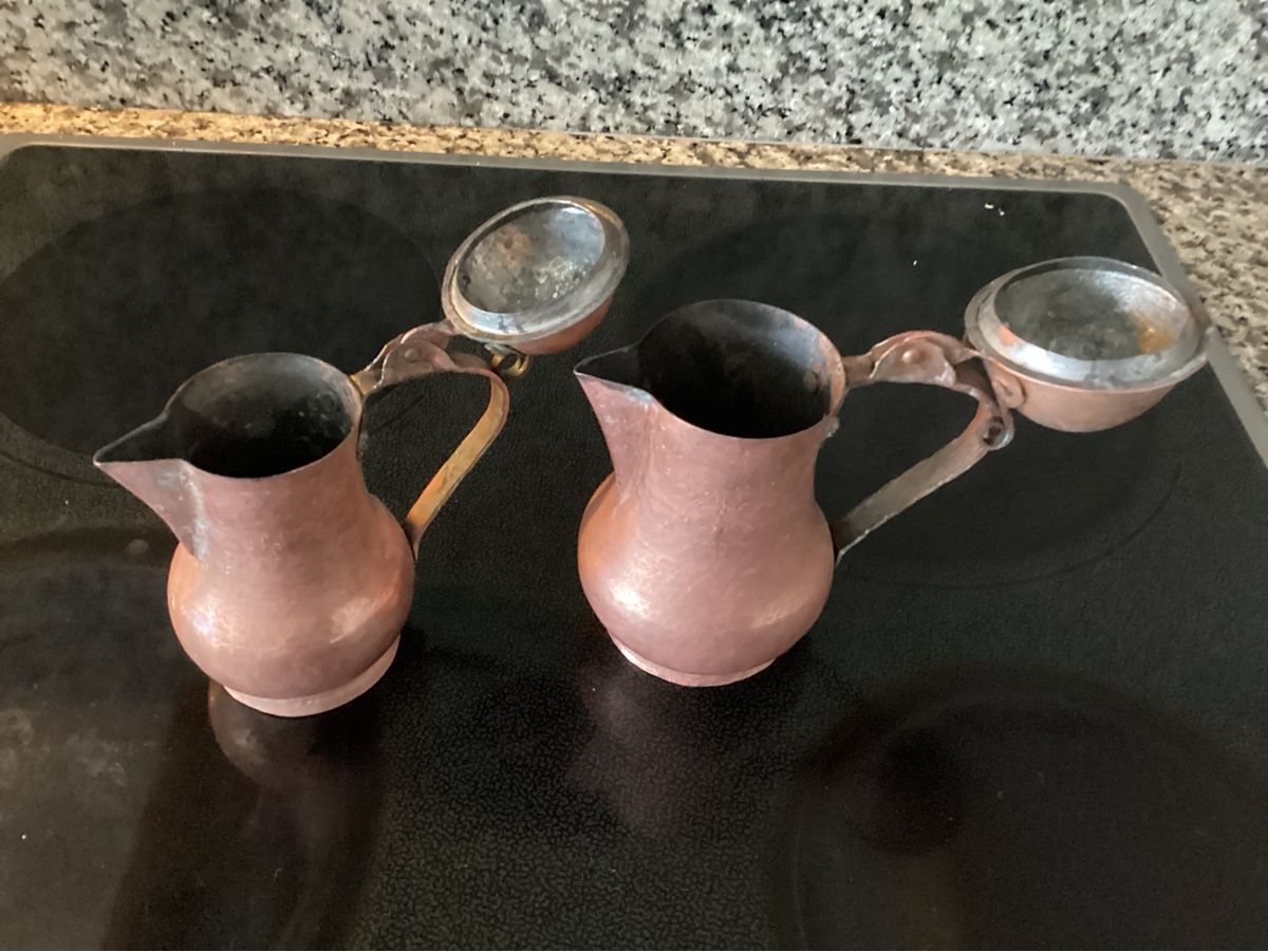 Caraffe: 2 Antike Kupfer Krüglein – Usato da Minusio venduto da scotch111 1